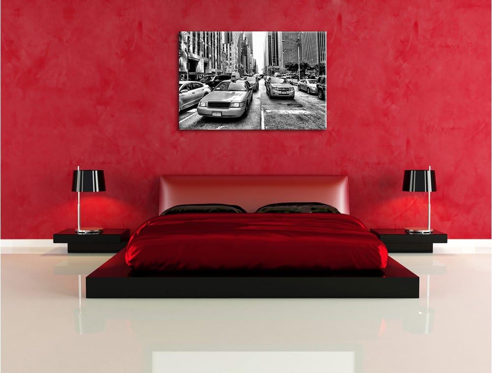 Pixxprint Monocrome, Cityverkehr New York, Format: 100x70 auf Leinwand, 100x70