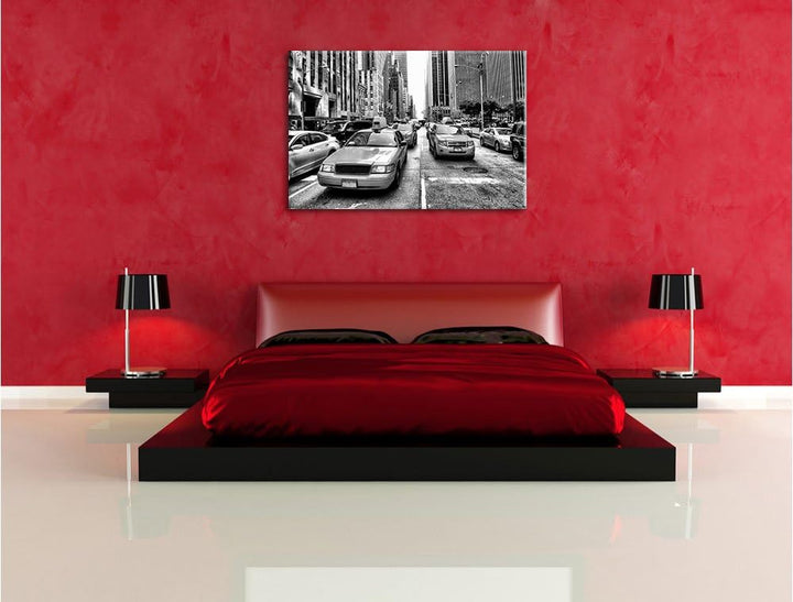 Pixxprint Monocrome, Cityverkehr New York, Format: 100x70 auf Leinwand, 100x70