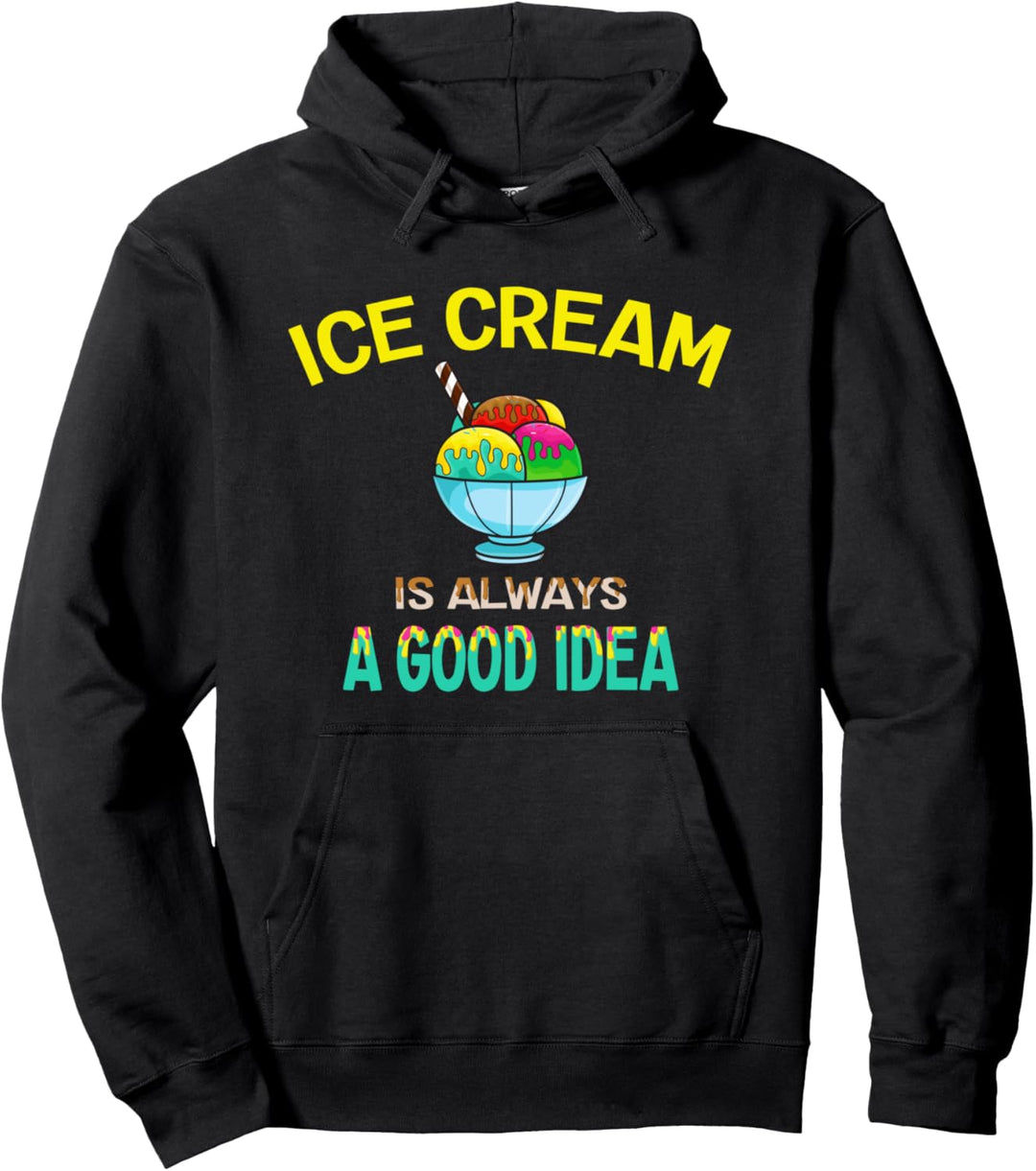 Ice Cream Party Icecream Scoop Flavor Cone Summer Decoration Pullover Hoodie