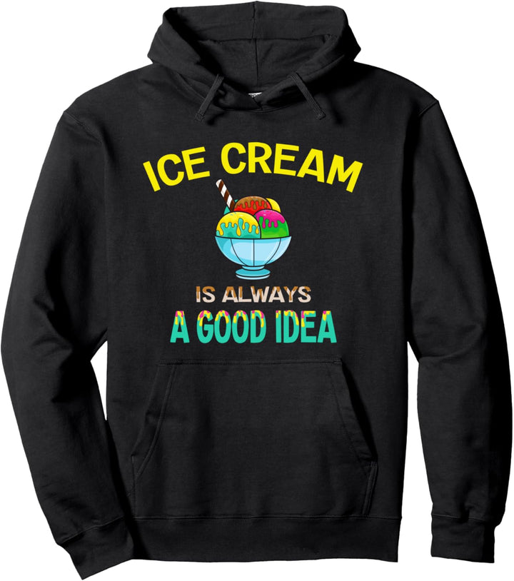 Ice Cream Party Icecream Scoop Flavor Cone Summer Decoration Pullover Hoodie