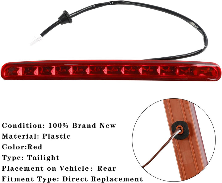 Topteng Rear High Mount Brake Stop Light Lamp passend für FIAT 500 Convertible 2009-2018