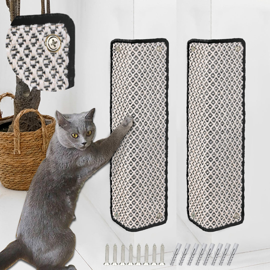 JanYoo 2 Stück Katzen kratzmatte Kratzschutz Katzenkratzmatte Sisal Teppich | Katzen Kratzteppich,60