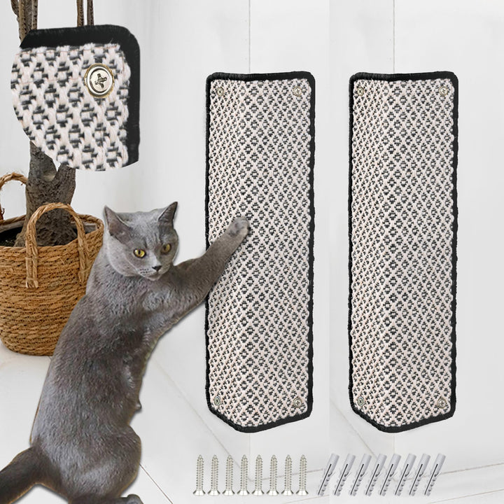 JanYoo 2 Stück Katzen kratzmatte Kratzschutz Katzenkratzmatte Sisal Teppich | Katzen Kratzteppich,60
