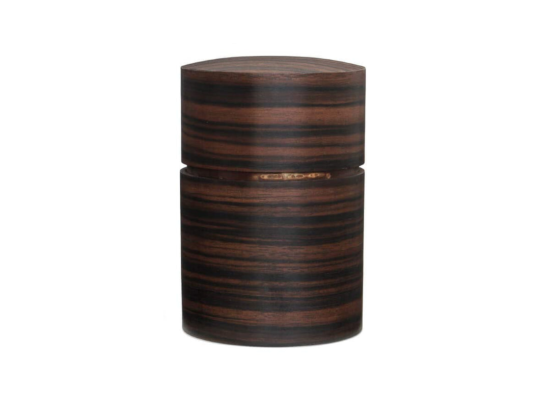 Denshiro - japanische Teedose rund 150g losen Tee, Obizutsu Ebony, braun, Eben-Holz und Kirschbaum-R