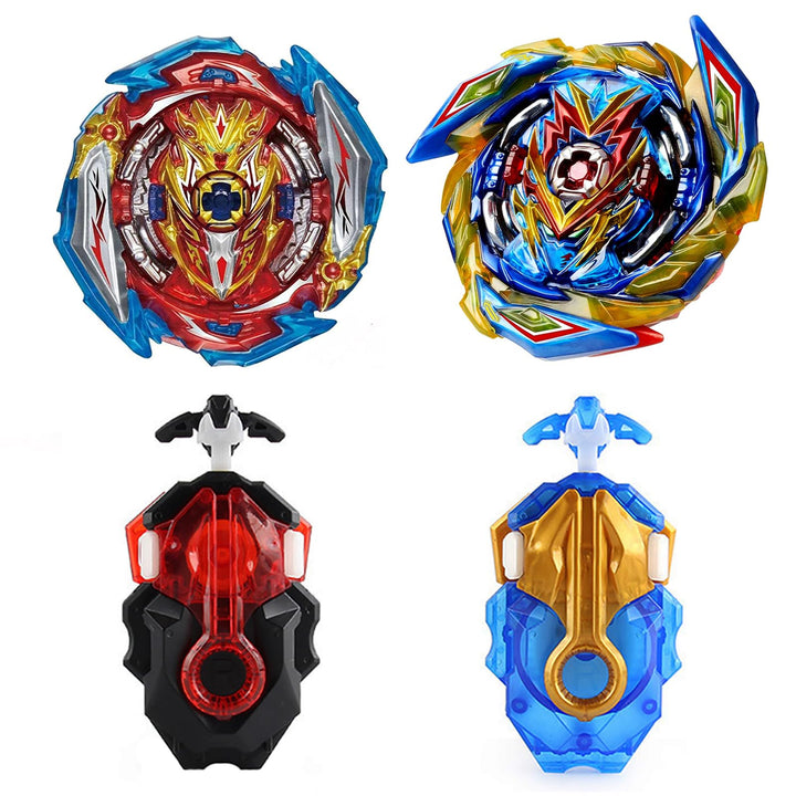 Gyros Turbo Set, 4D Metall Fusion Kampf Kreisel, Mit Battling Top Launcher, Geschenk-Sets,(B-163+B-1