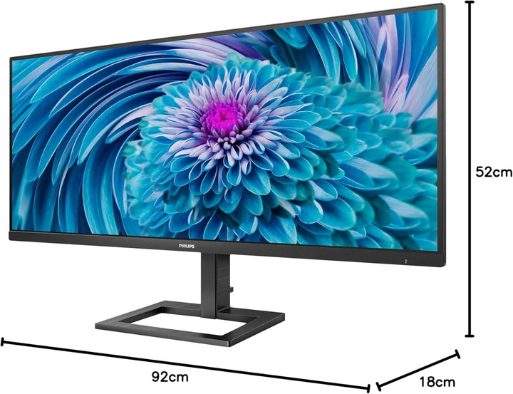Philips 346E2LAE - 34 Zoll WQHD Monitor, Adaptive Sync, Lautsprecher, höhenverstellbar (3440x1440, 1