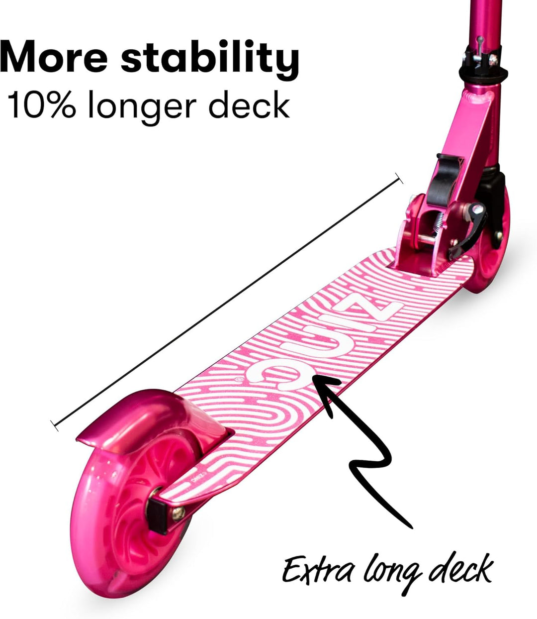 Zinc Unisex Jugend Identity Scooter Adjustable Height Pink, Adjustable Height Pink