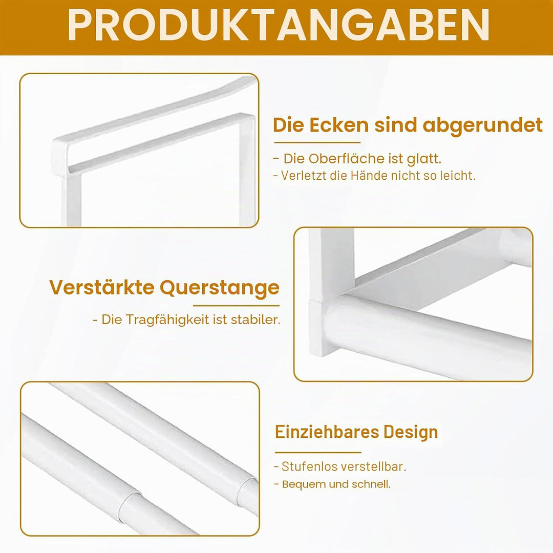 Hängendes Schuhregal Organizer 40–70 cm Ausziehbar – Erweiterbarer Regal Organizer unter dem Schrank