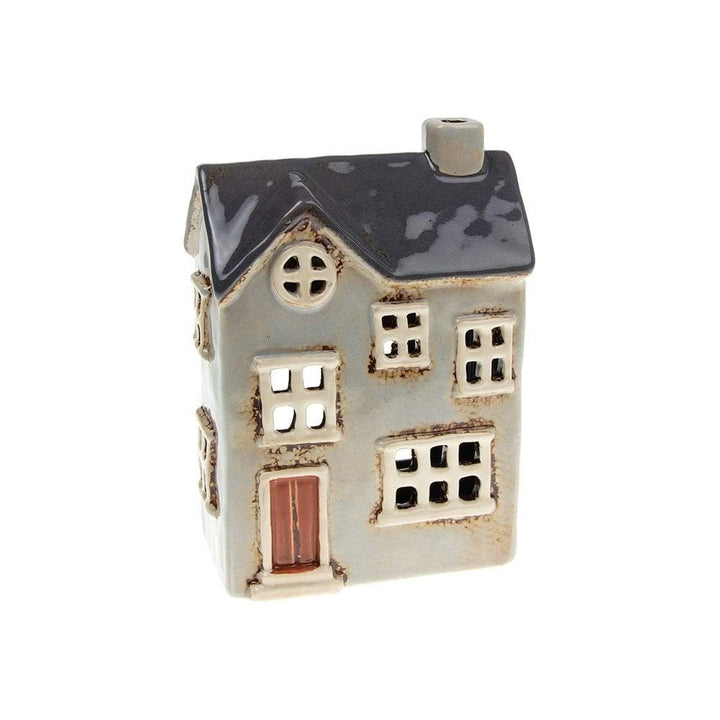 Village Pottery Joe Davies JD310762 Teelichthalter, Landhaus, Hellgrau