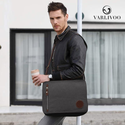 VARLIVOO Umhängetasche für Herren Schultertaschen 14" Zoll Laptoptaschen Messenger Bags Kuriertasche