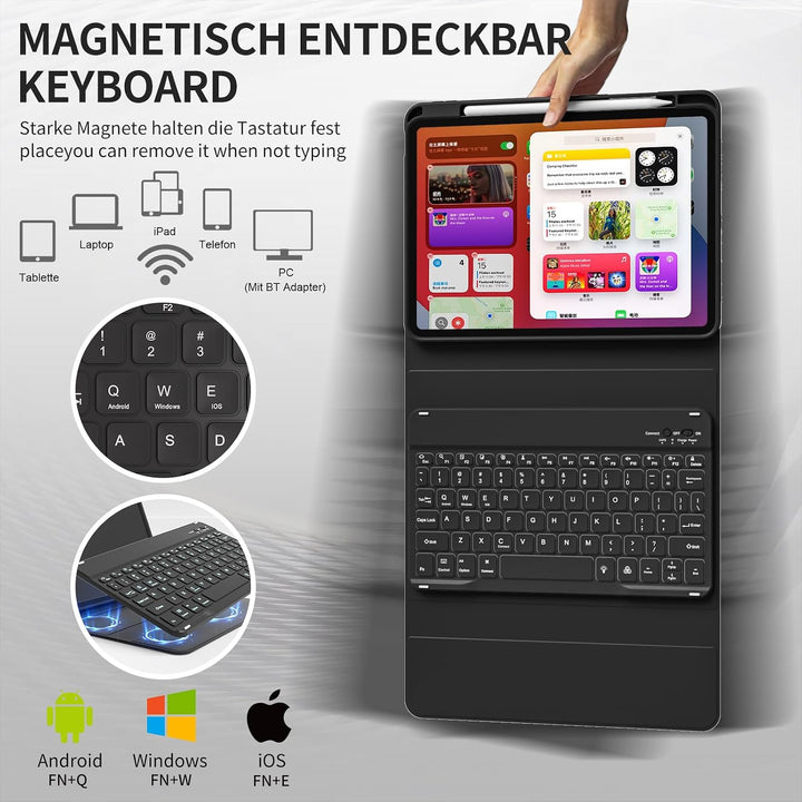 Tastatur Hülle für iPad Air 11 Zoll M4/M3/M2 (2026/2025/2024), iPad Air 5./4. Generation 2022/2020 1