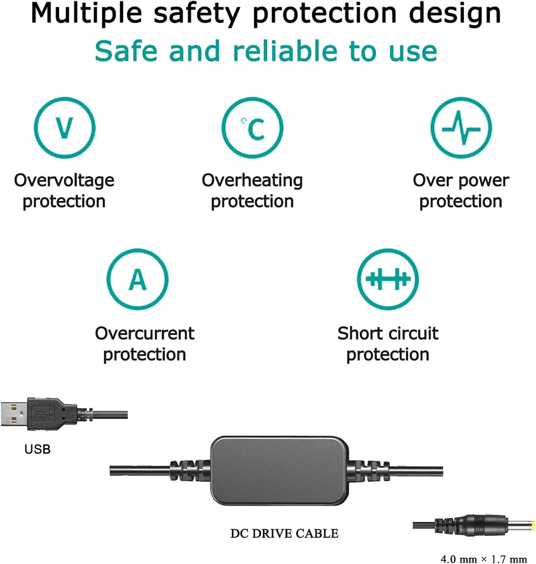 Mobile Netzteil USB Kabel + 5V3A Ladegerät + EP5A EP-5A EN-EL14 Dummy Akku für Nikon P7800 P7100 D56