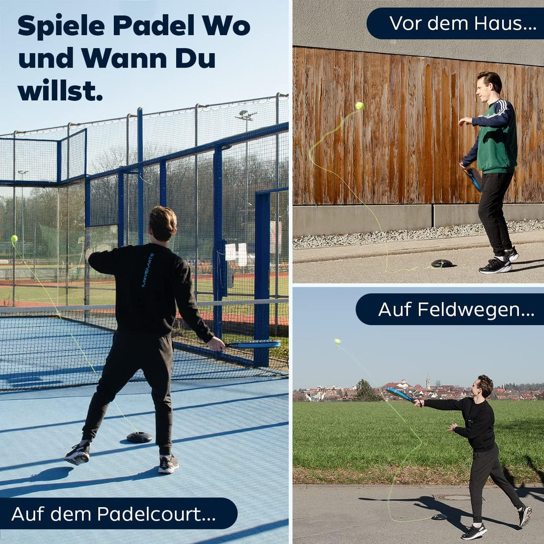 MOVEMATE Padel-Trainer Set mit Wilson® Padelball | innovatives Ballspiel für Draussen, im Garten, im