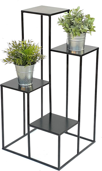 DanDiBo Blumentreppe Metall Schwarz 82 cm Pflanzentreppe Blumenständer 435 Blumensäule Modern Pflanz