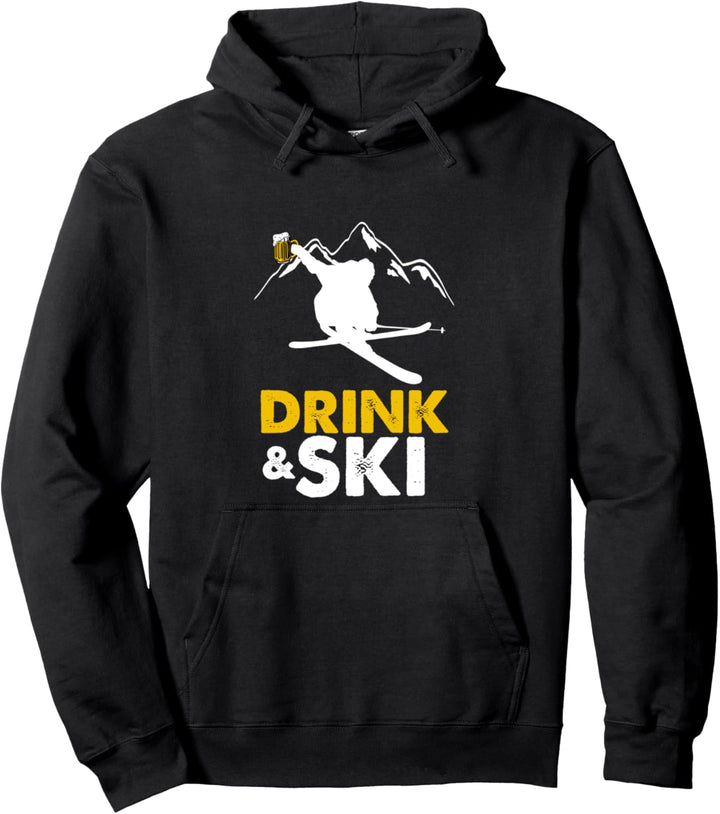 Drink & Ski Bier Skifahrer Geschenk Pullover Hoodie