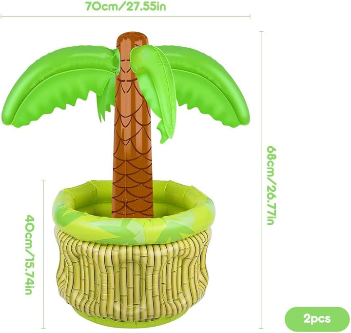 mizikuu 2PCS Aufblasbare Palme Getränkekühler, Aufblasbare Kühler zum Befüllen mit Eis Poolbar Geträ