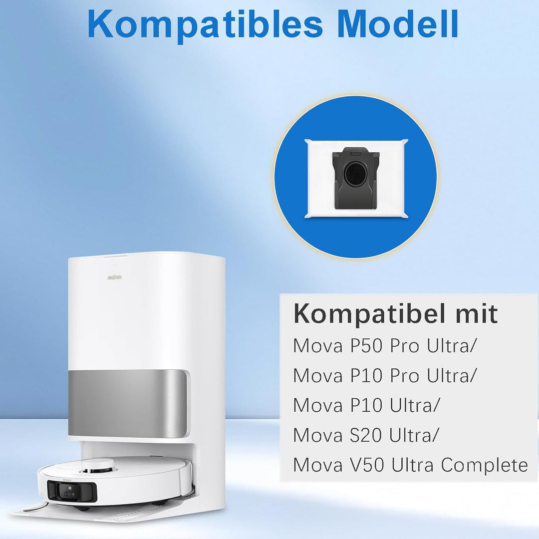 14 Staubbeutel Ersatz für MOVA P50 Pro Ultra/P10 Pro Ultra/S20 Ultra/P10 Ultra Staubsauger - Grossvo