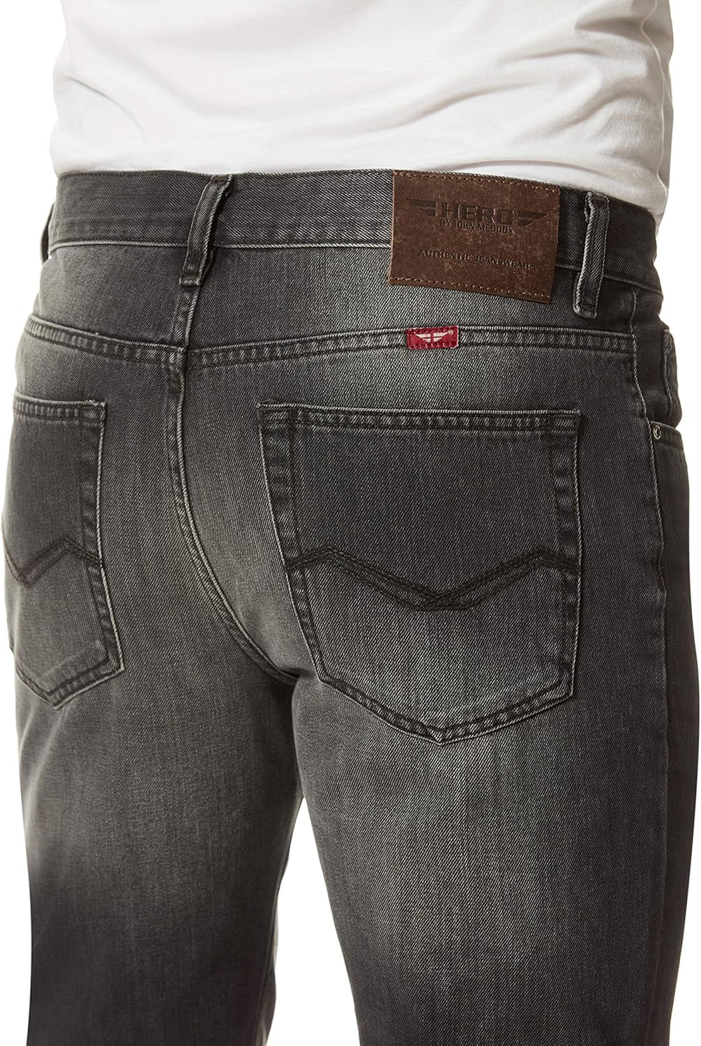 HERO BY JOHN MEDOOX Denver Denim Regular Straight Rigid Straight Fit Casual Clean Wash Denim Jeans f