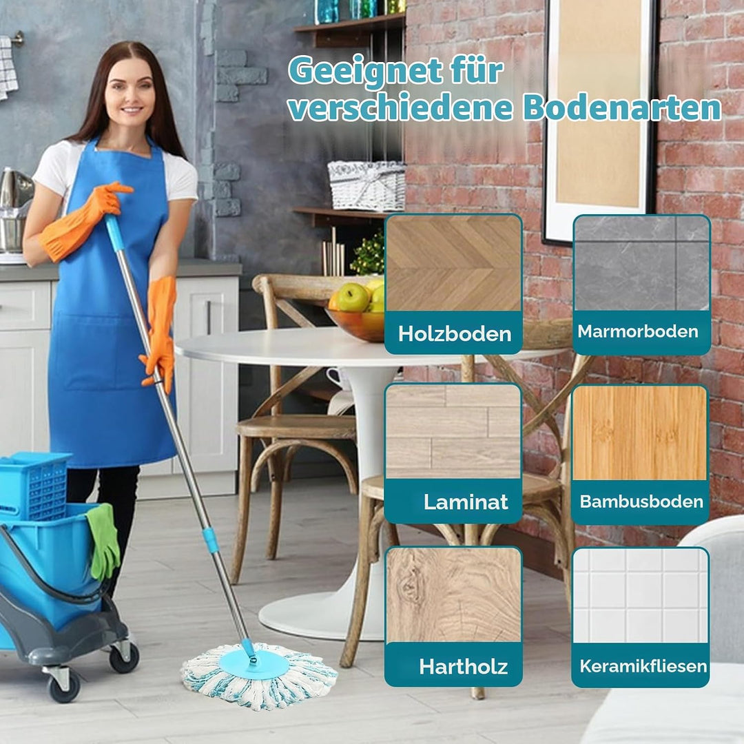 Clean Twist Disc Mop, 4 Stück Wischmop Ersatzbezug Kompatible Ersatzmoppköpfe Ersatzkopf für Leifhei