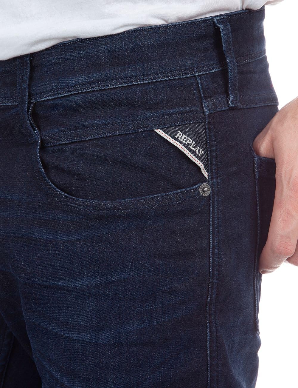 Replay Herren Jeans Anbass Slim-Fit mit Comfort Stretch 30W / 32L Blu (Blu Scuro 781), 30W / 32L Blu