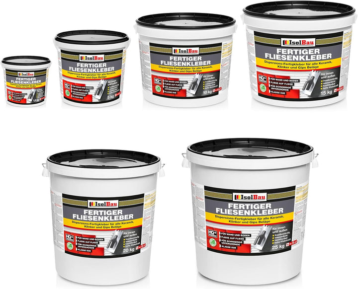 Isolbau Fertig-Fliesenkleber - 25 kg Eimer Dispersionskleber für Fliesen auf Wand & Boden im Innen-