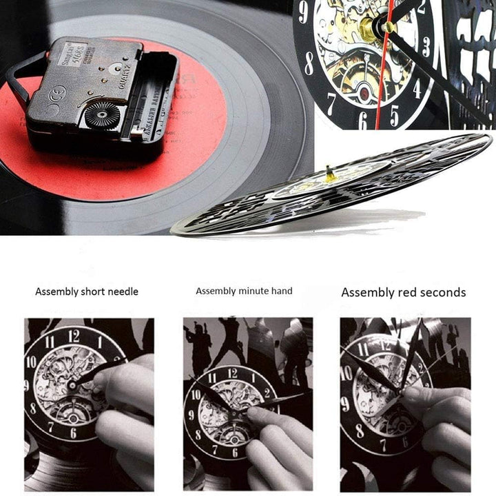 Smotly Vinyl Wanduhr, Mickey-Mouse-Thema Rekord Wanduhr, Kunst für Kinder Dekoration nach Hause Wand