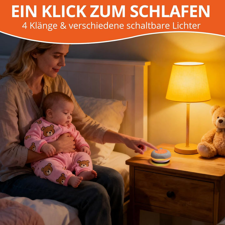 FUNYKICH White Noise Machine Baby, Weisses Rauschen Gerät mit Wireless Lautsprecher, 30 Klänge, 7 Bu