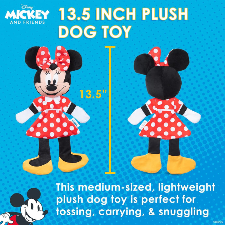 Disney for Pets Minnie Mouse Hundespielzeug aus Plüsch, quietschend mit flachem Knister-Körper, 34,3