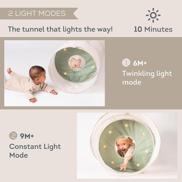 Taf Toys 13635 - Tunnel für Babys – 45 cm x 120 cm, mit Tragetasche – Ab 6 Monaten, fördert Bewegung