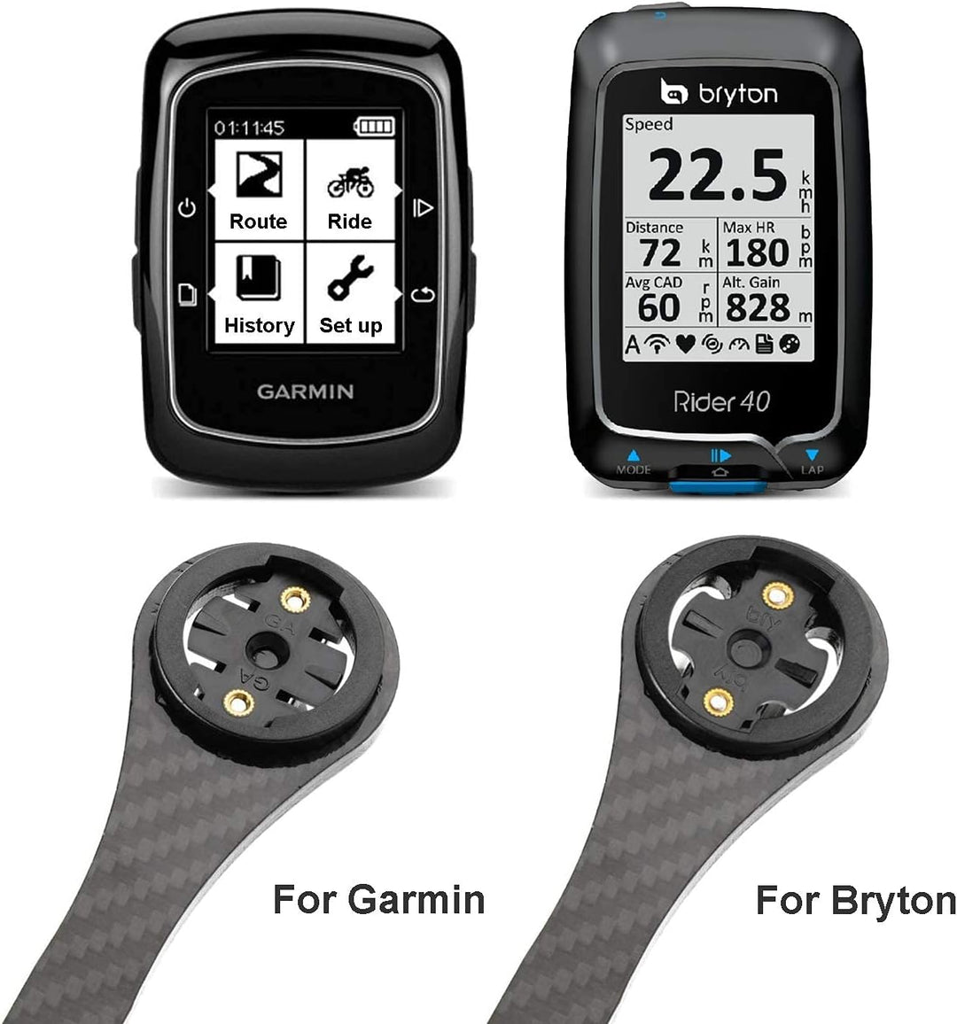 Fahrradcomputer GPS Lenkerhalterung, passend für Bryton Rider, Garmin Edge (200, 500, 510, 800, 810