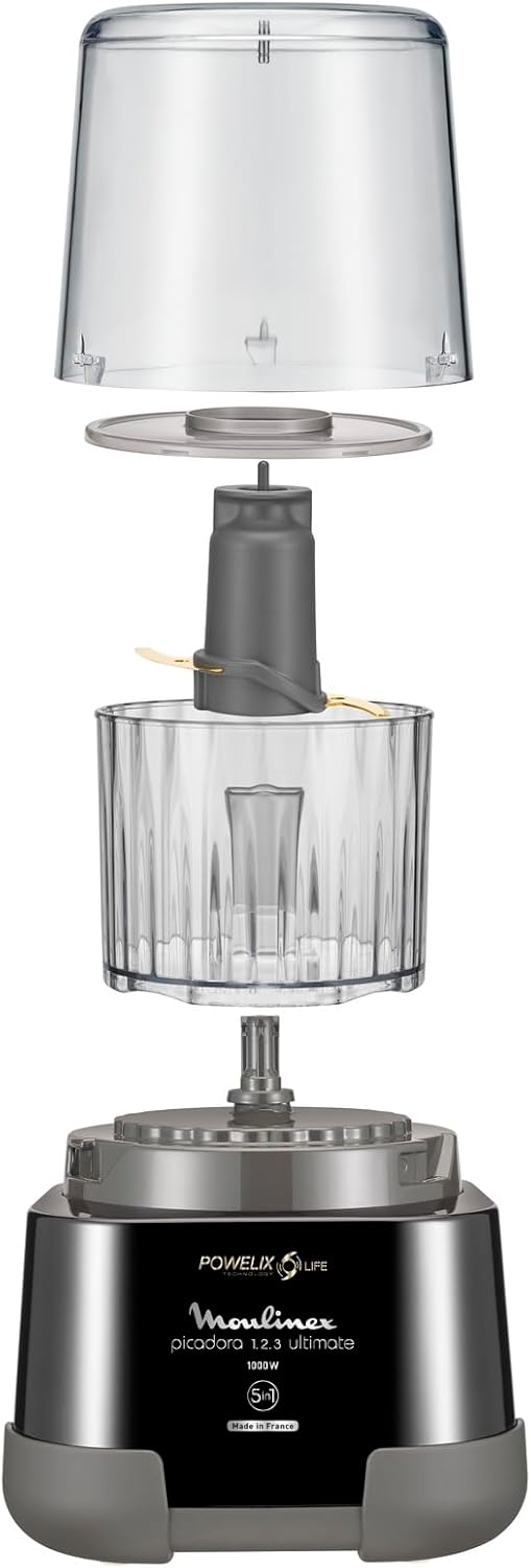 Moulinex La Moulinette Ultimate, Elektrischer Zerkleinerer, 350 g bzw. 550 ml Fassungsvermögen, 5 Fu