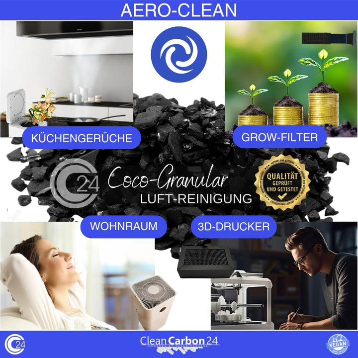 2,5 Liter Aktivkohle Granulat aus Kokosnussschalen zur Luftreinigung (3,4-4,8mm / 4x6mesh)