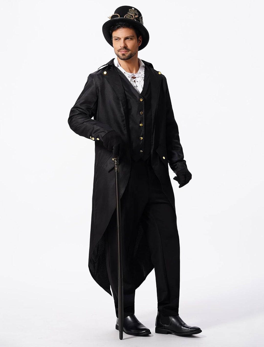FYMNSI Herren Gothic Steampunk Frack Mantel Männer Mittelalter Viktorianischen Jacke Für Karneval Fa