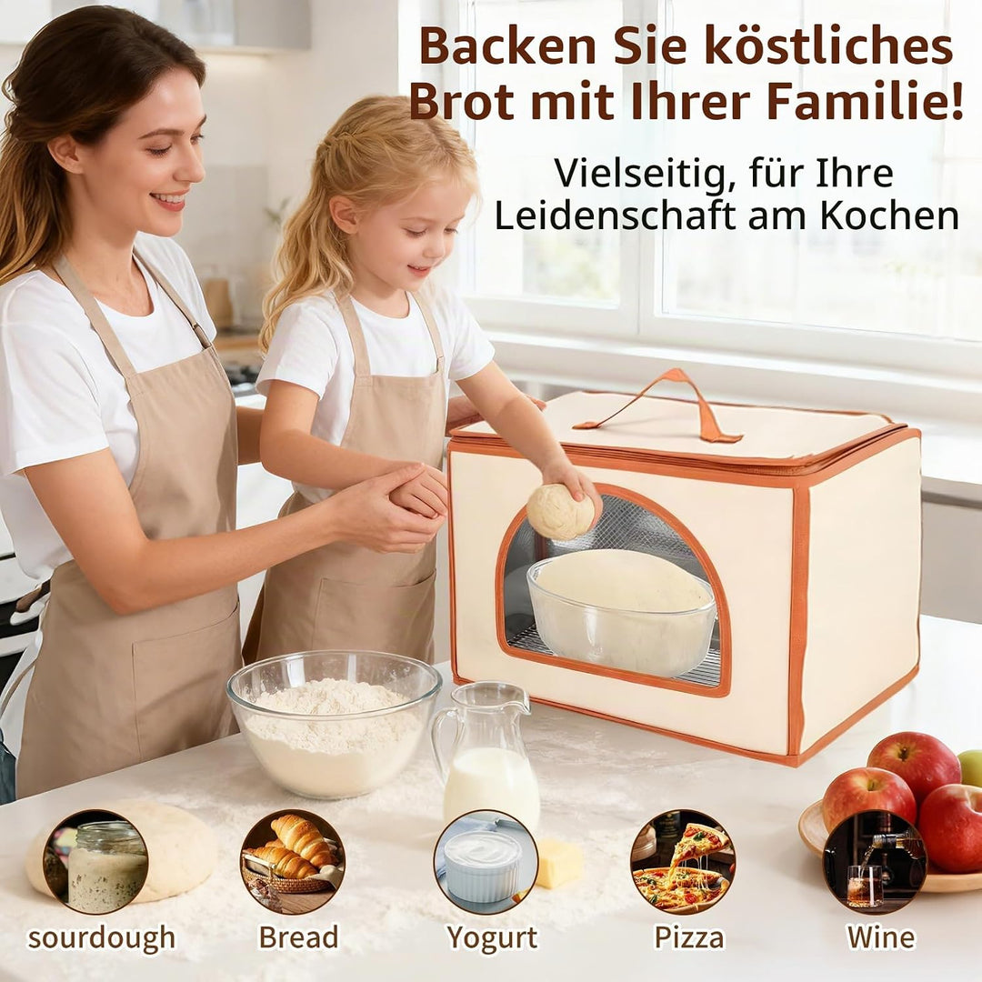 Brot Gärbox Sauerteig, Faltbare Gärbox mit Dreiseitige Oberflächen Heizung Temperaturregelung von 10