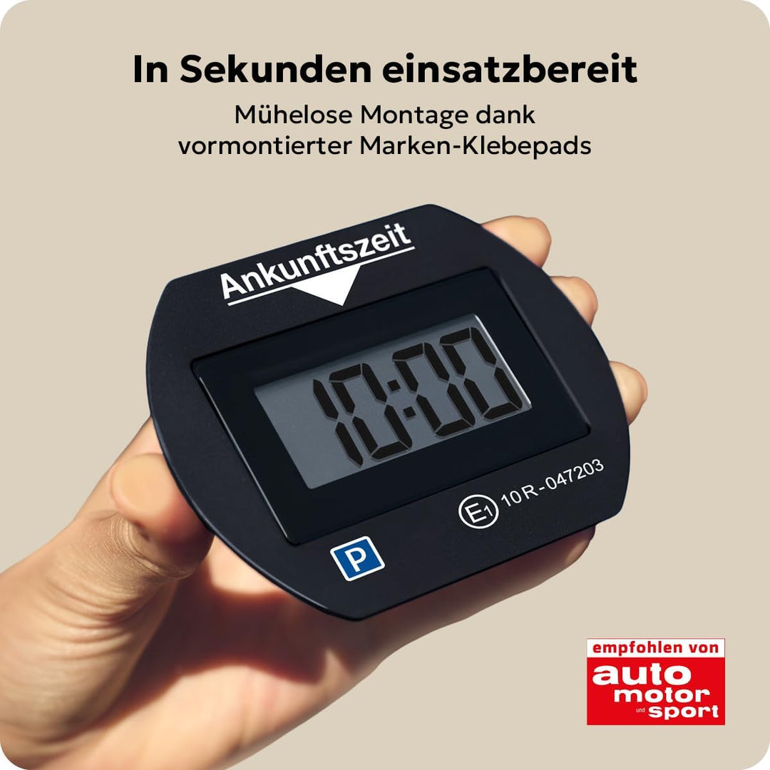 2X Park Lite elektronische Parkscheibe Digitale Parkuhr schwarz mit offizieller Zulassung vom KBA -