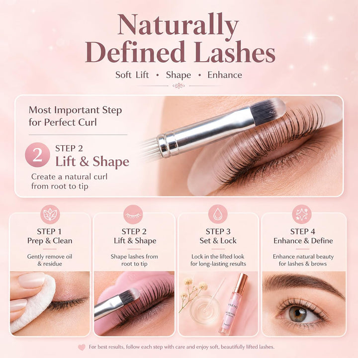 YSEN'S Wimpernlifting Set mit Farbe – 4-in-1 Lash Lift Kit & Brow Lamination Kit mit Glue Balm – Pro