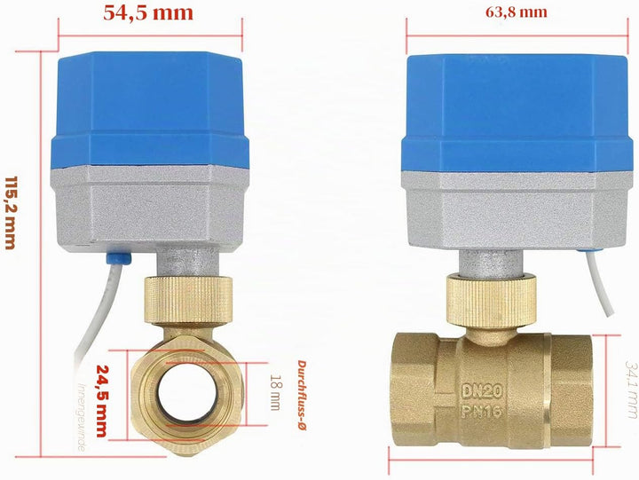 OemClima 2 Modi - 2 Wege motorkugelhahn 12v zonenventil 2 Wege ventil elektrisch 1/2 3/4 1 1-1/4 1-1