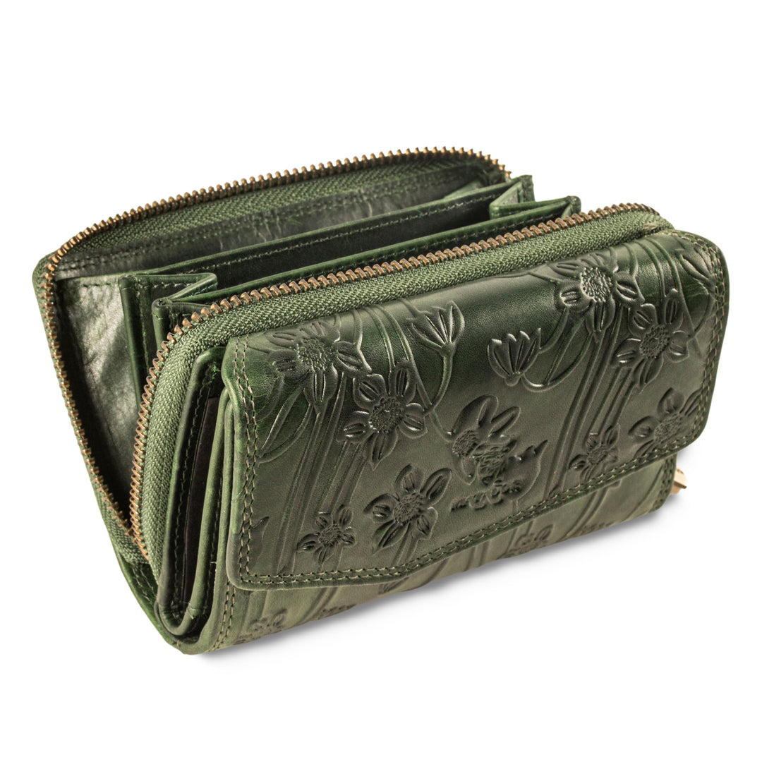 MATADOR RFID Blocker Leder Portemonnaie Damen Gross | Geldbeutel Portmonee Damen mit Geschenk-Box |