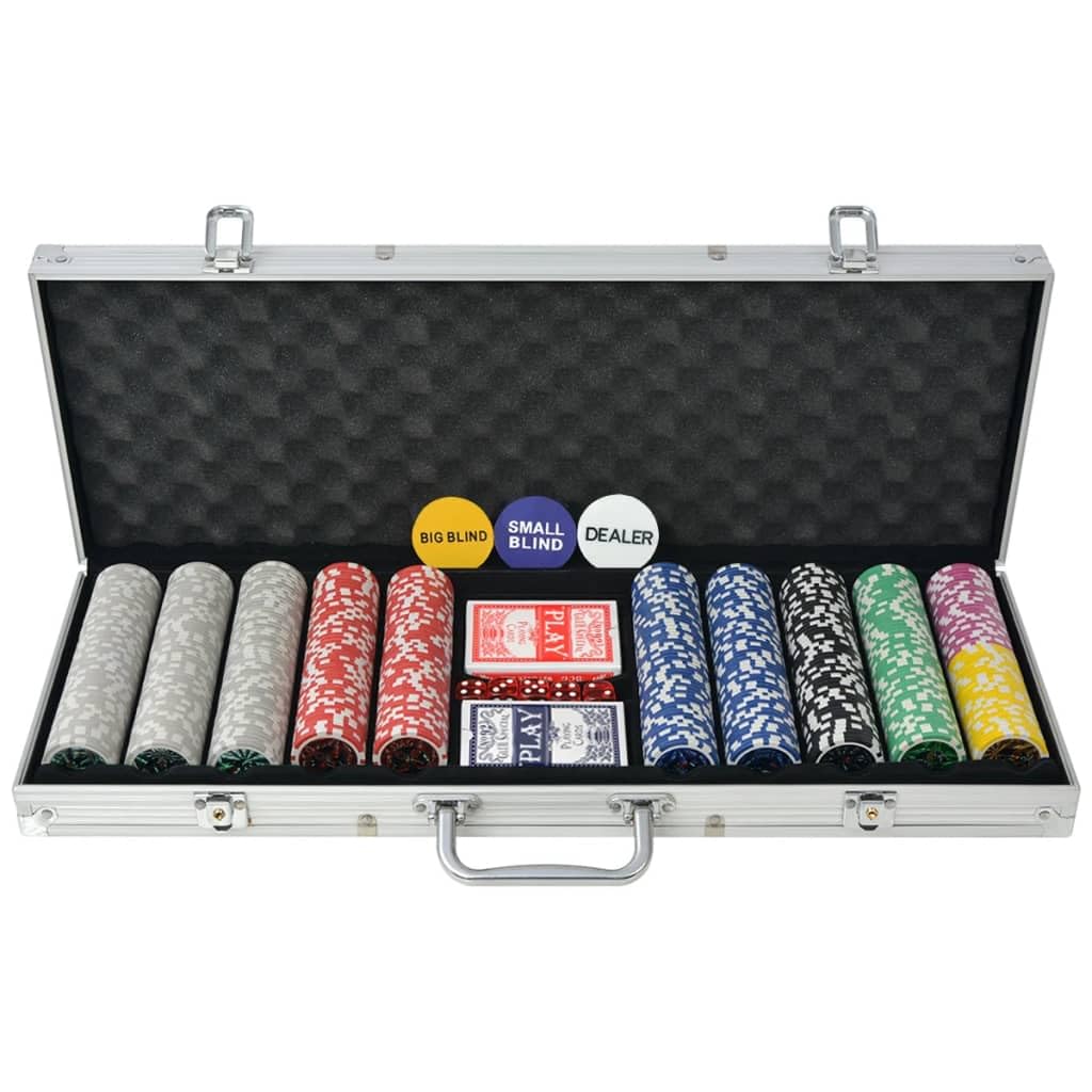 vidaXL Pokerkoffer 500 Laser Pokerchips Aluminium Koffer Pokerset Poker Set