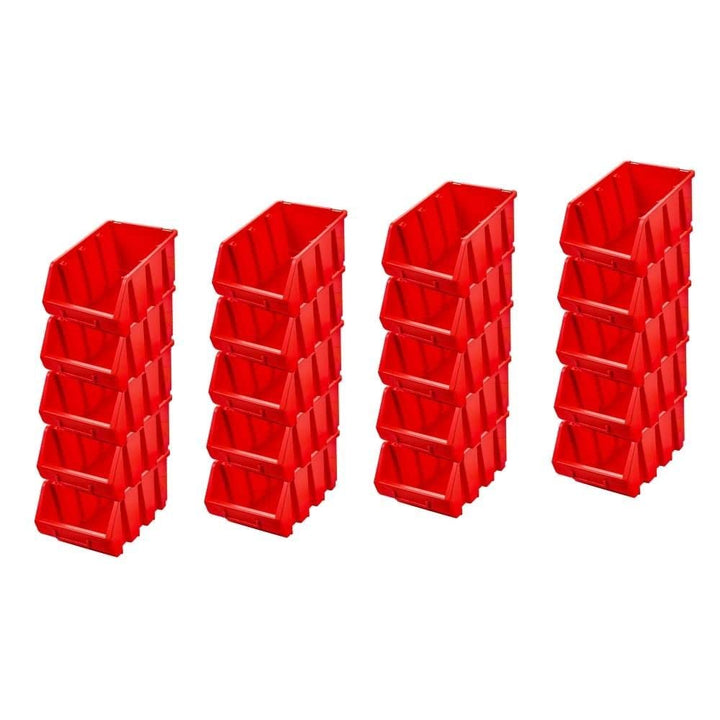 PROREGAL SuperSparSet 20x Sichtlagerbox 3 | HxBxT 12,6x17x24cm | Rot | Sichtlagerbehälter Sichtlager