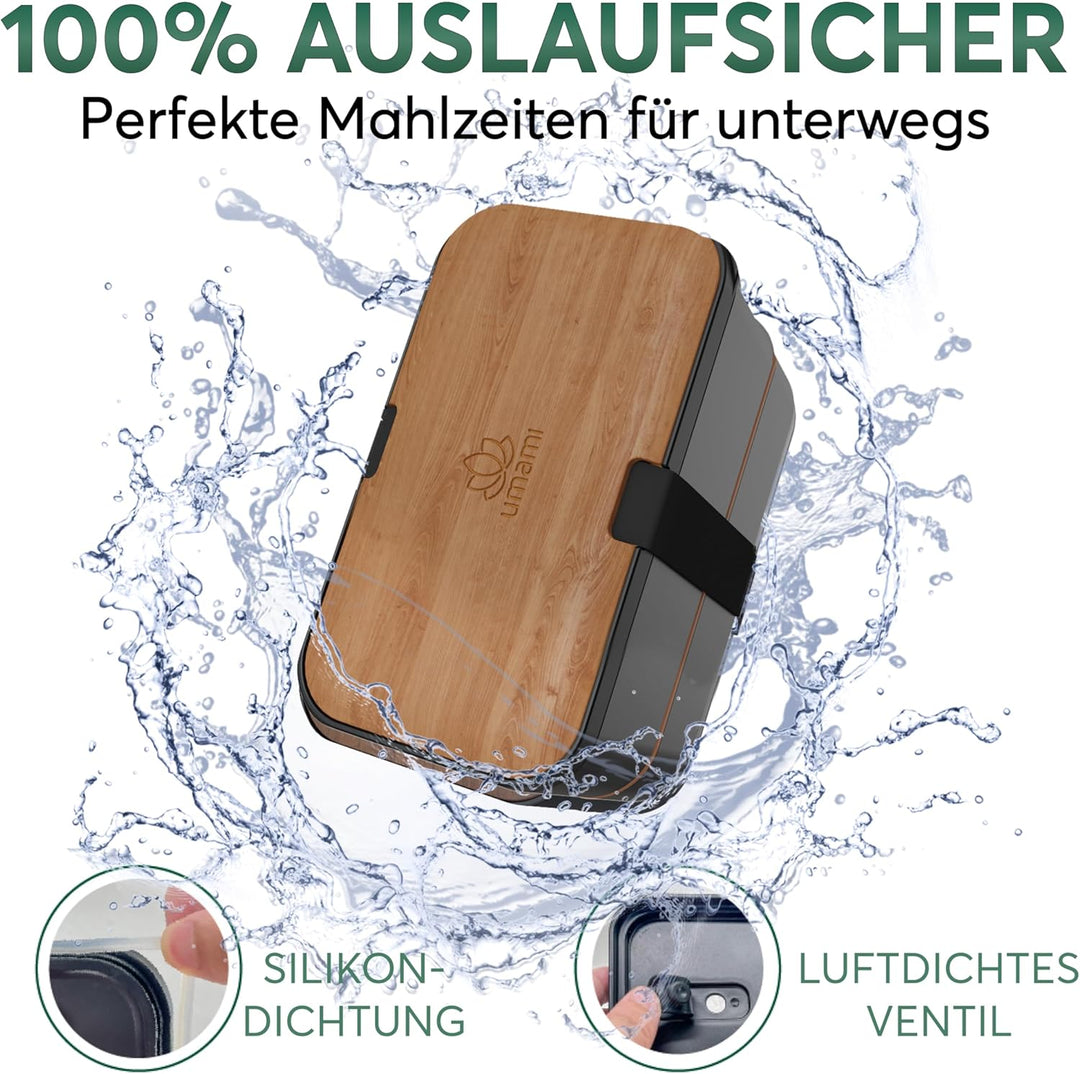 Umami Bento Lunchbox verschachtelbar 1500 ml All-in-One, Bento Box Erwachsene, Mahlzeit Prep Contain