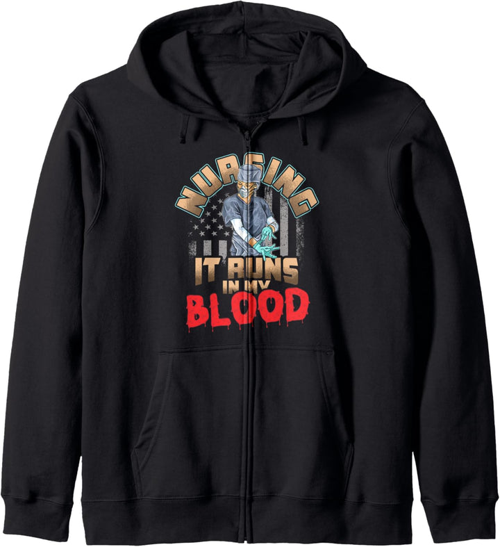 Nursing It Runs In My Blood - Proud Nurse Kapuzenjacke
