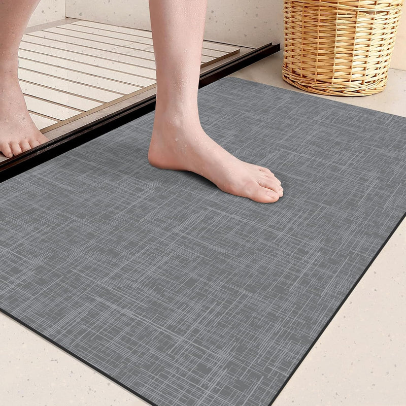 DEXI Badteppich rutschfest Waschbar 43 x 110 cm, Absorbierende Badematte Badezimmerteppich, Saugfähi