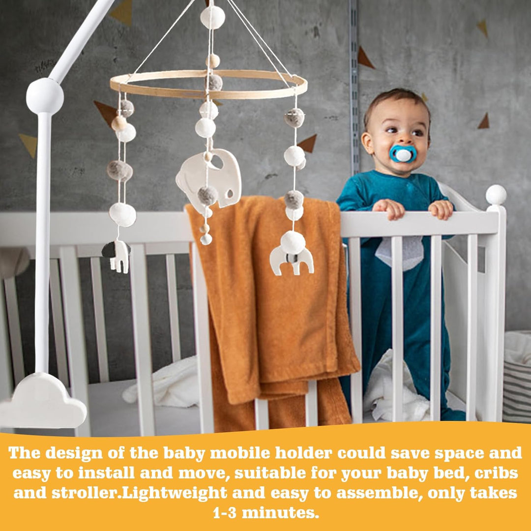 Baby Mobile Halterung Holz Weiss Wolken: Nizirioo Mobile Halterung Babybett Klingelhalterung mobile