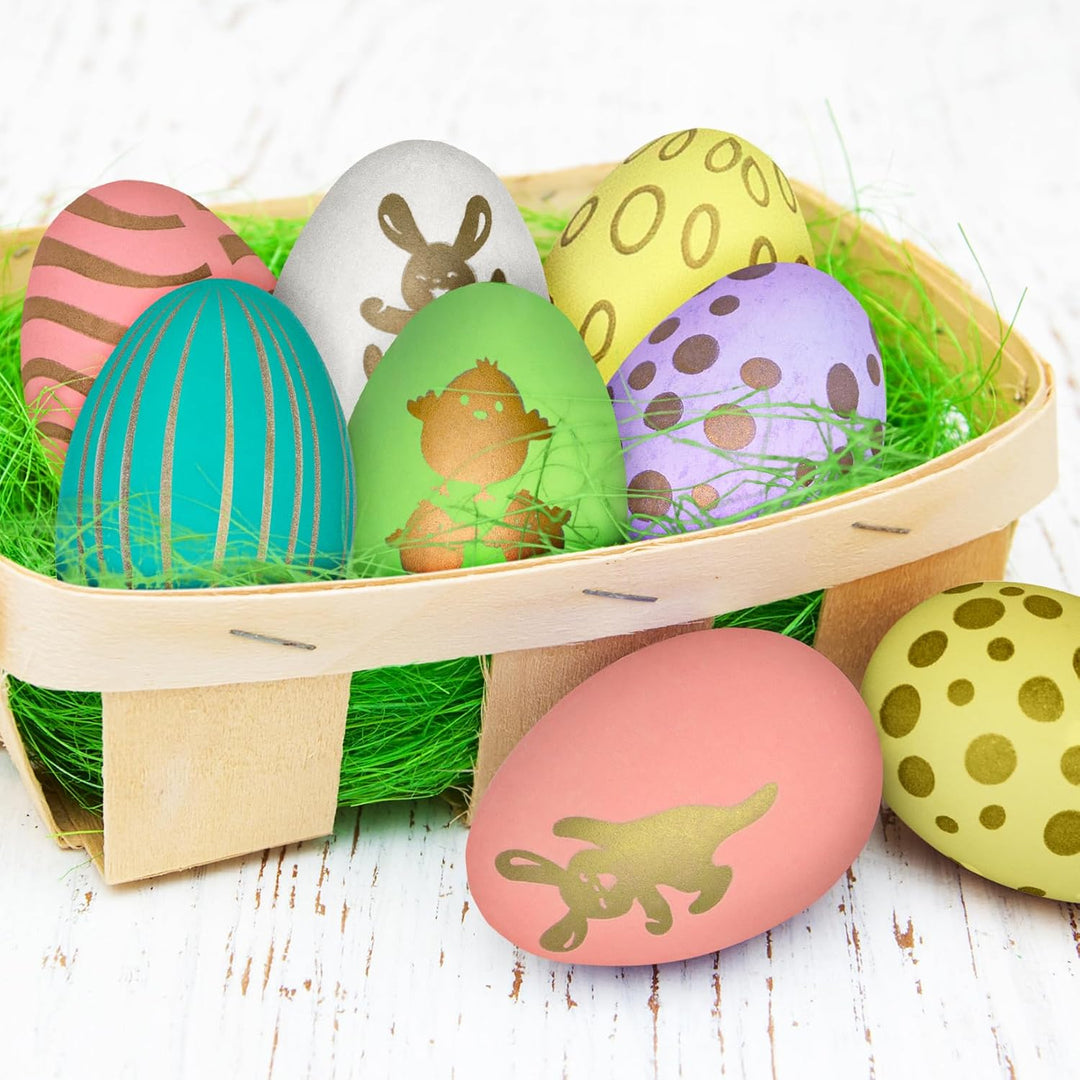 42x Ostereier zum Aufhängen, Bunte Ostereier Plastik, Osterdeko für Draussen,Easter Egg(6 cm * 4 cm)