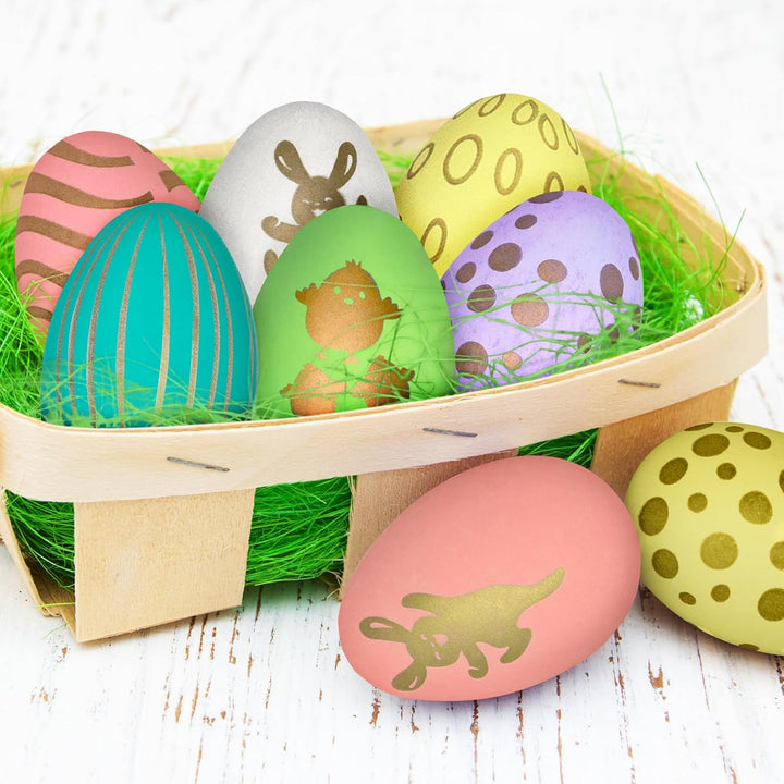 42x Ostereier zum Aufhängen, Bunte Ostereier Plastik, Osterdeko für Draussen,Easter Egg(6 cm * 4 cm)