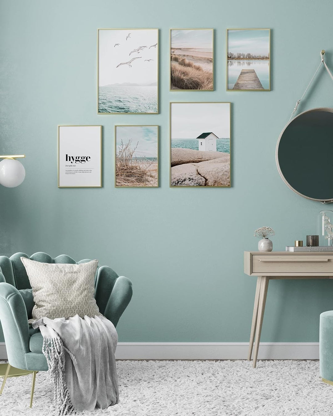 Heimlich® Premium Poster Set OHNE Bilderrahmen | 2 x DIN A3 & 4 x DIN A4 - ca. 30x42 & 21x30 | Stilv