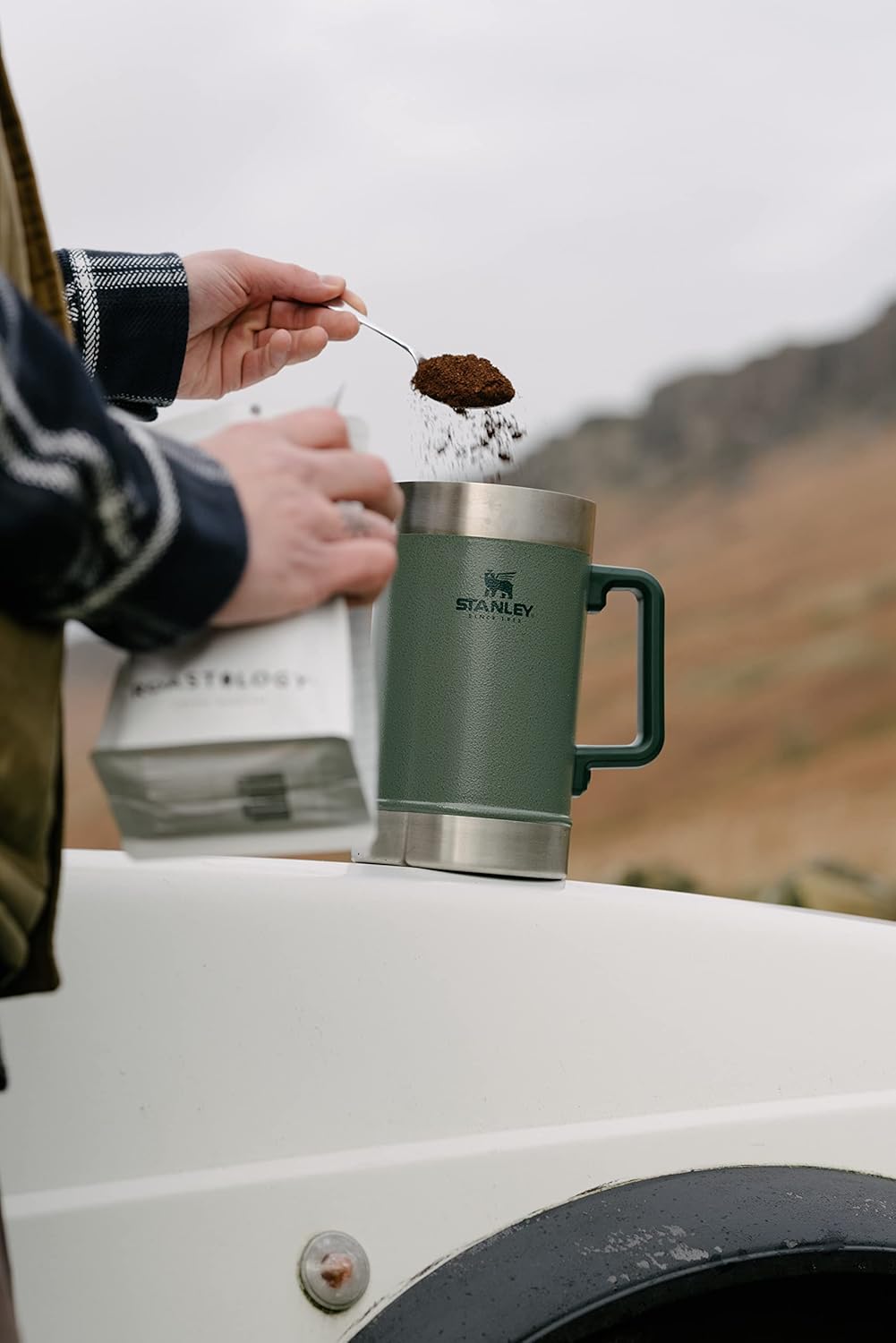 STANLEY Classic Stay Hot French Press 1.4L Hammertone Green - Hält 4 Stunden heiss - Minimaler Boden