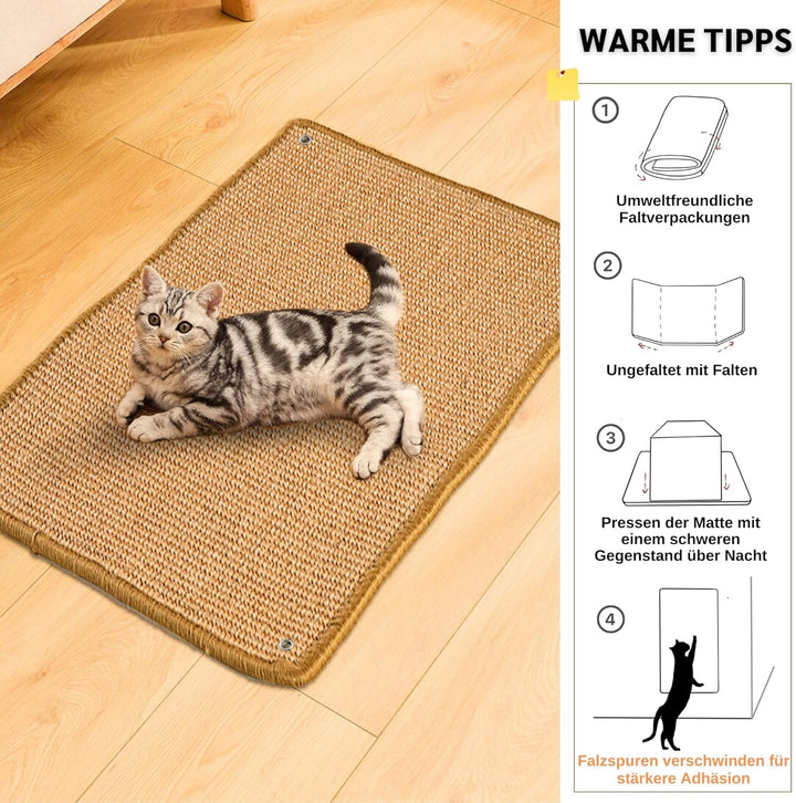 JanYoo 2 Stück Katze Kratzschutz Katzenkratzmatte Sisal Kratzmatte für Katze Katzenkratzmatte für So