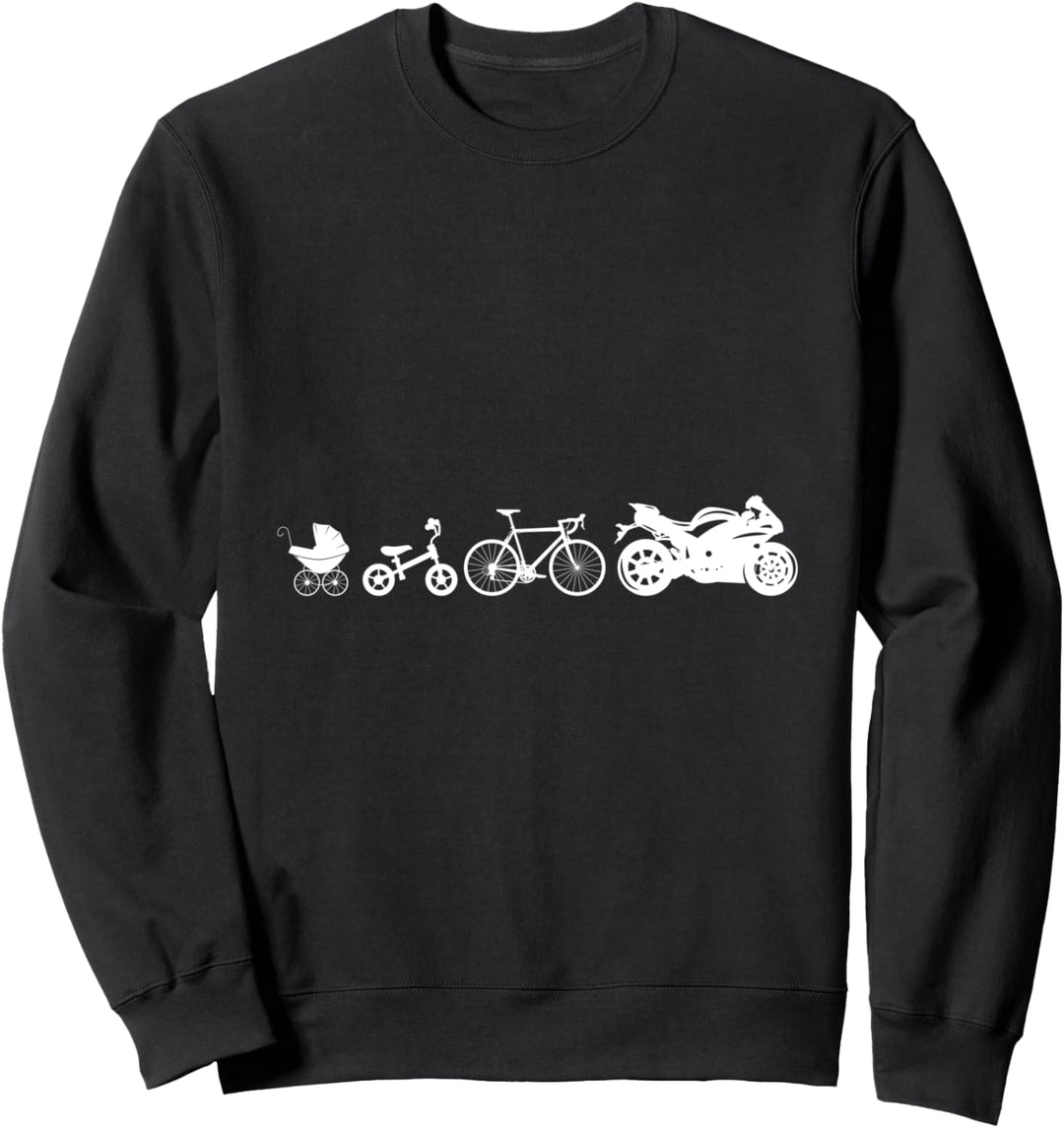 Kinderwagen Kinderfahrrad Fahrrad Motorrad Evolution Fahrer Sweatshirt